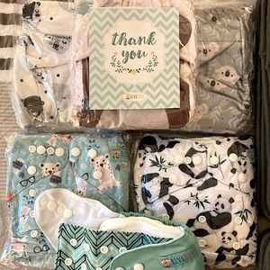 ALVABABY Baby Cloth Diapers One Size Adjustable Washable - 12 Pack w 36 Inserts